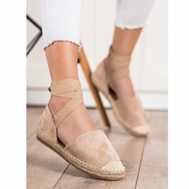 SHELOVET Alpargatas atadas de moda beige 3