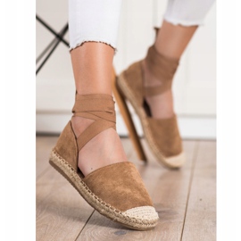 SHELOVET Alpargatas de atar de moda marrón 1