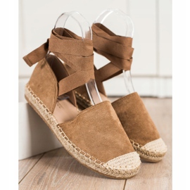 SHELOVET Alpargatas de atar de moda marrón 3