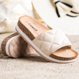 Comer Zapatillas cómodas en la plataforma beige 1