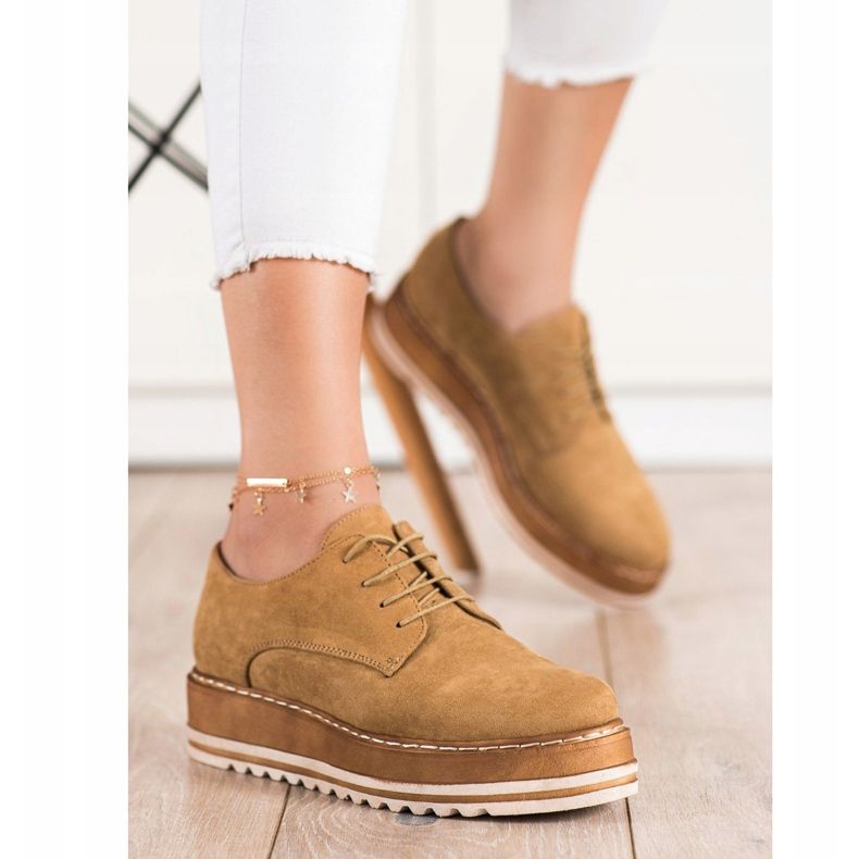 Corina Zapatos de ante en la plataforma marrón 2