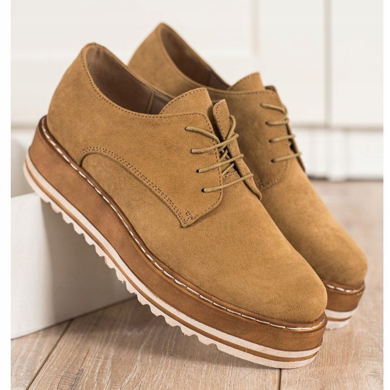 Corina Zapatos de ante en la plataforma marrón 1