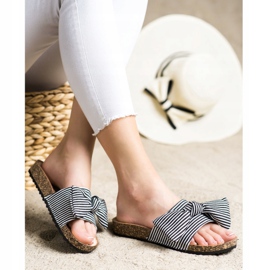 Sandalias Vinceza a rayas blanco negro 2