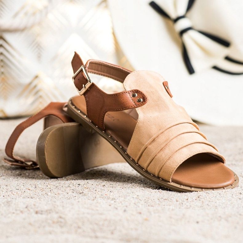 Sandalias VINCEZA cerradas beige marrón 1