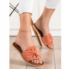 Pantuflas VINCEZA de ante naranja 1