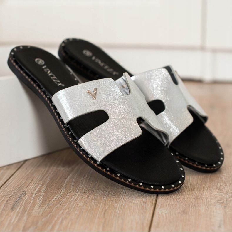 Zapatillas VINCEZA brillantes plata 1