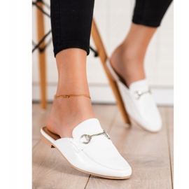 SHELOVET Pantuflas Elegantes Con Adorno blanco 3