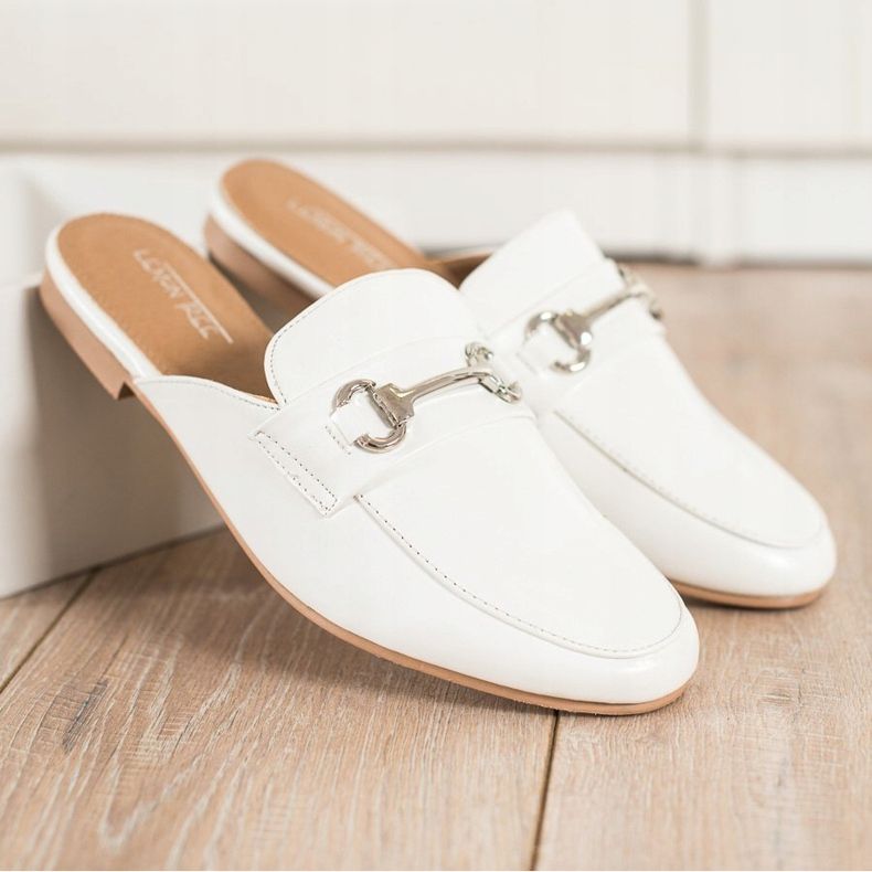 SHELOVET Pantuflas Elegantes Con Adorno blanco 2