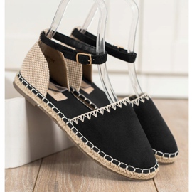 Goodin Alpargatas Negras Con Ante beige negro 1