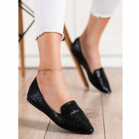 Seastar Bailarinas de moda con cuero ecológico negro 3