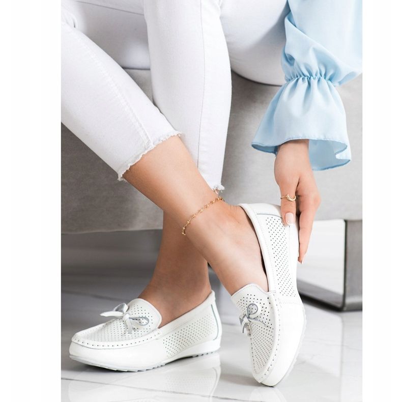 Goodin Zapatos de cuero con lazo blanco 1 Goodin Zapatos de cuero con lazo blanco 1