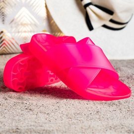 SHELOVET Zapatillas de goma de moda rosa 1