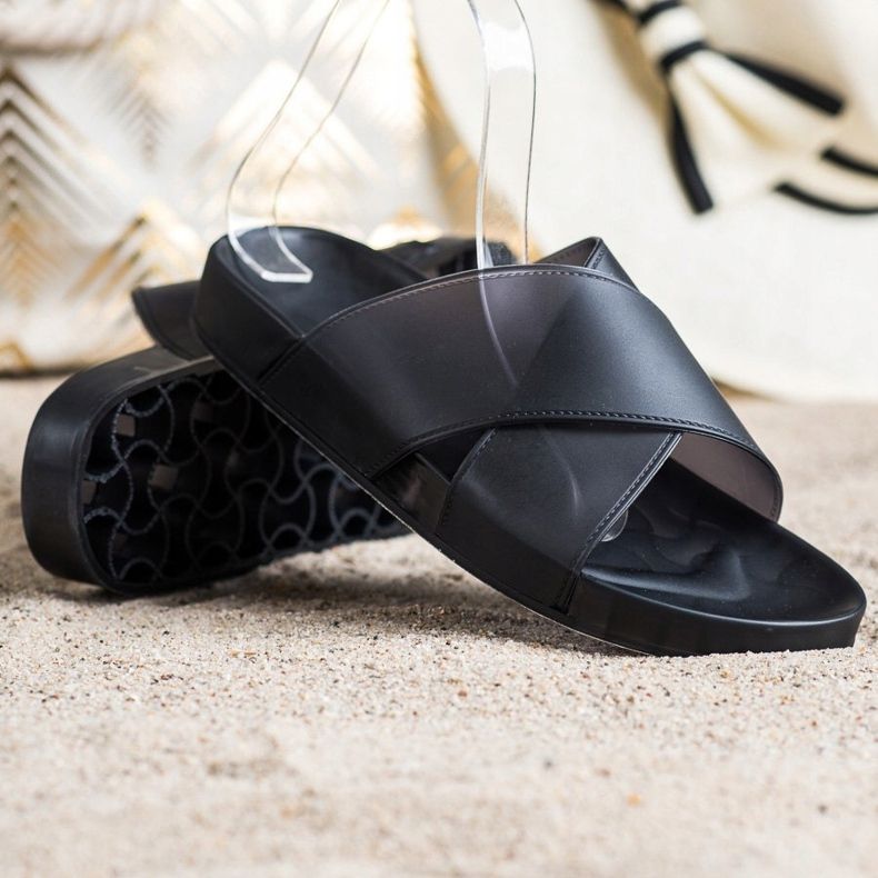 SHELOVET Zapatillas de goma de moda negro 1