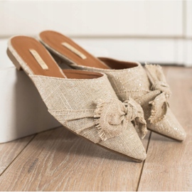 SHELOVET Pantuflas Elegantes En Spitz beige 3