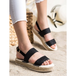 SHELOVET Sandalias trenzadas en la plataforma negro 3