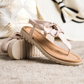SHELOVET Sandalias Flip Flops Con Lazo beige 1 SHELOVET Sandalias Flip Flops Con Lazo beige 1