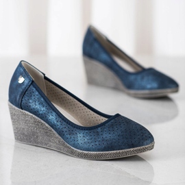 Goodin Bombas de cuña ligeras azul marino azul 2