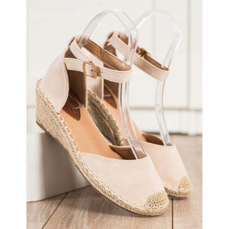SHELOVET Alpargatas de cuña beige 2