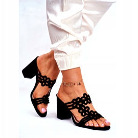 Pantuflas de Mujer en Tacón Alto Sergio Leone Negro SK031 2