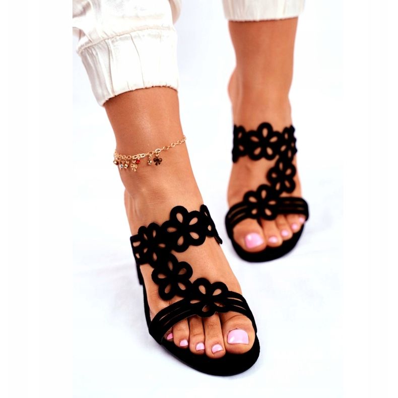 Pantuflas de Mujer en Tacón Alto Sergio Leone Negro SK031 3