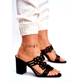 Pantuflas de Mujer en Tacón Alto Sergio Leone Negro SK031 4