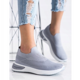 SHELOVET Zapatillas sin cordones gris 3