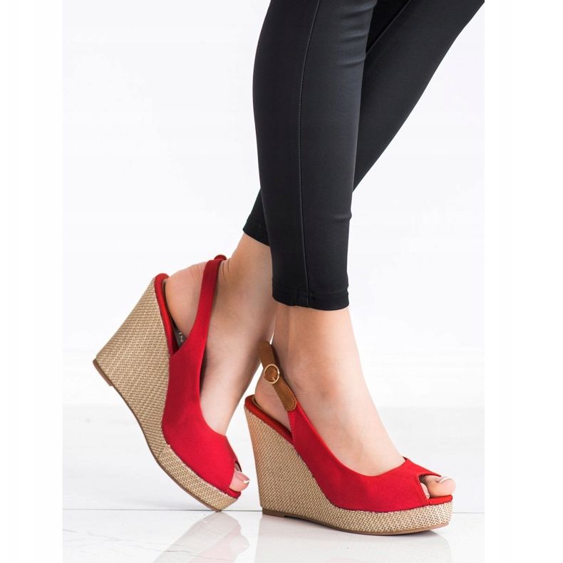 Goodin Sandalias de tacón rojo 1