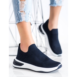 SHELOVET Zapatillas slip-on caladas azul marino azul 2