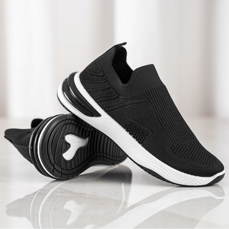 SHELOVET Zapatillas slip-on caladas negro 1