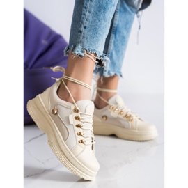 SHELOVET Zapatillas beige en la plataforma 3