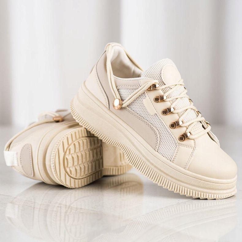 SHELOVET Zapatillas beige en la plataforma 1