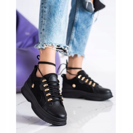 SHELOVET Zapatillas negras en la plataforma negro 2