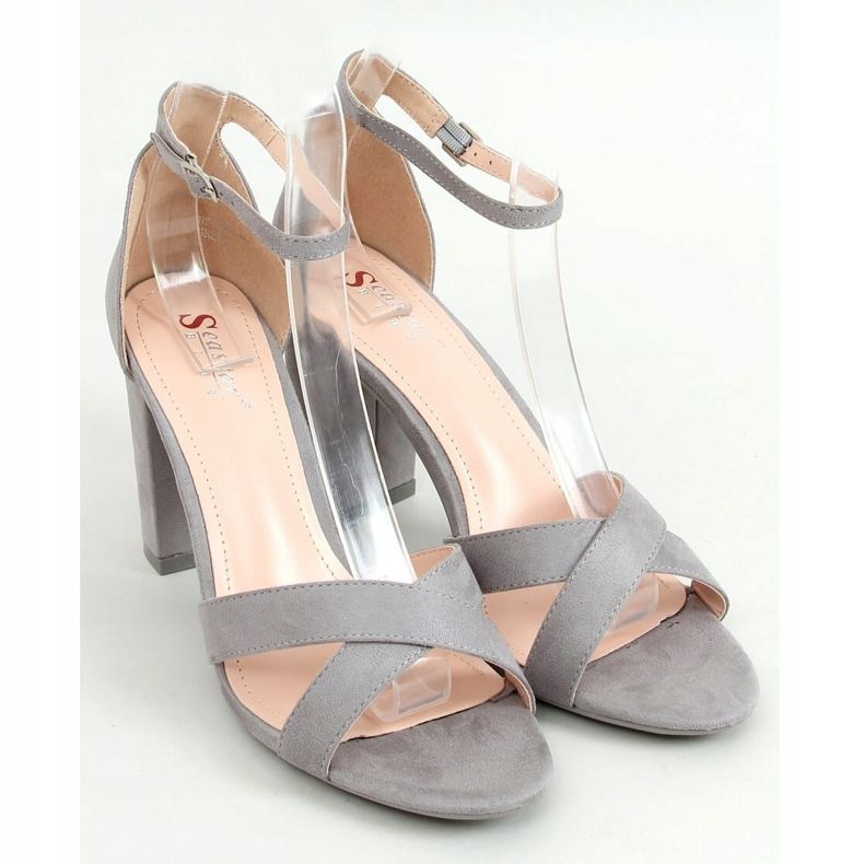 Sandalias de tacón grises NF-63P Grey 1
