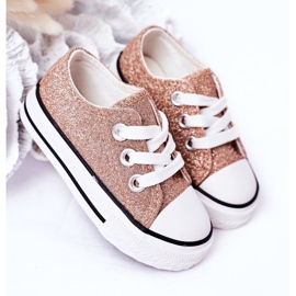 Zapatillas de niños con purpurina rosa dorada Bling-Bling dorado 1