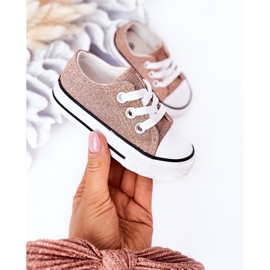 Zapatillas de niños con purpurina rosa dorada Bling-Bling dorado 2