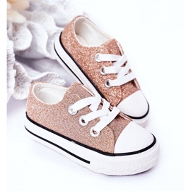 Zapatillas de niños con purpurina rosa dorada Bling-Bling dorado 3