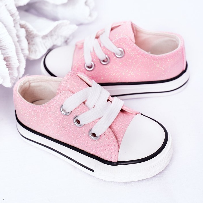 Zapatillas de niños con purpurina rosa Bling-Bling rosado 1