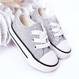 Zapatillas de niños plateadas con purpurina Bling-Bling plata 1