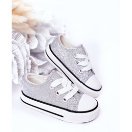 Zapatillas de niños plateadas con purpurina Bling-Bling plata 3