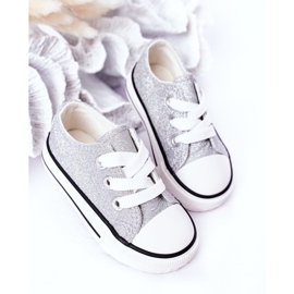Zapatillas de niños plateadas con purpurina Bling-Bling plata 4