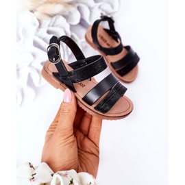 Sandalias negras Natalie Shiny para niños negro 3