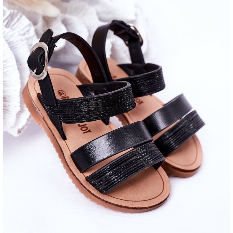 Sandalias negras Natalie Shiny para niños negro 2