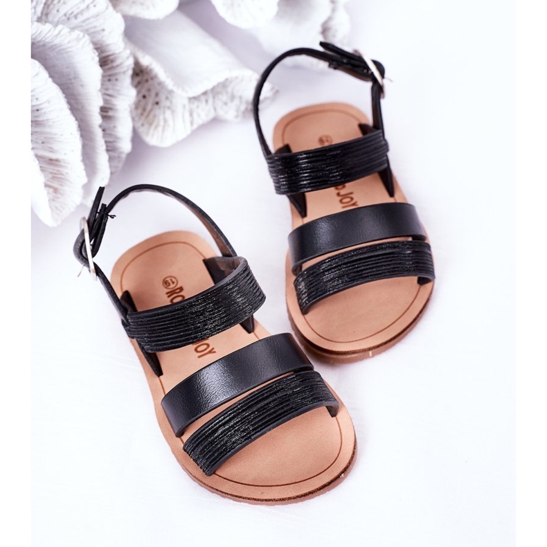 Sandalias negras Natalie Shiny para niños negro 1
