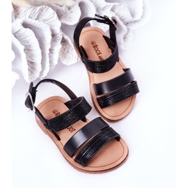 Sandalias negras Natalie Shiny para niños negro 4