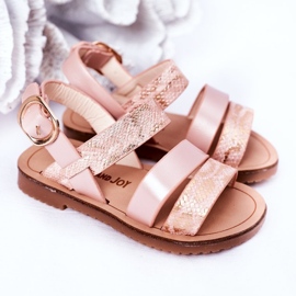 FR1 Sandalias Infantiles Brillantes Estampado Serpiente Rosa Natalie rosado 4