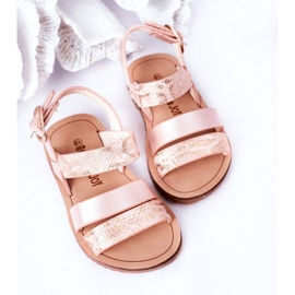 FR1 Sandalias Infantiles Brillantes Estampado Serpiente Rosa Natalie rosado 5