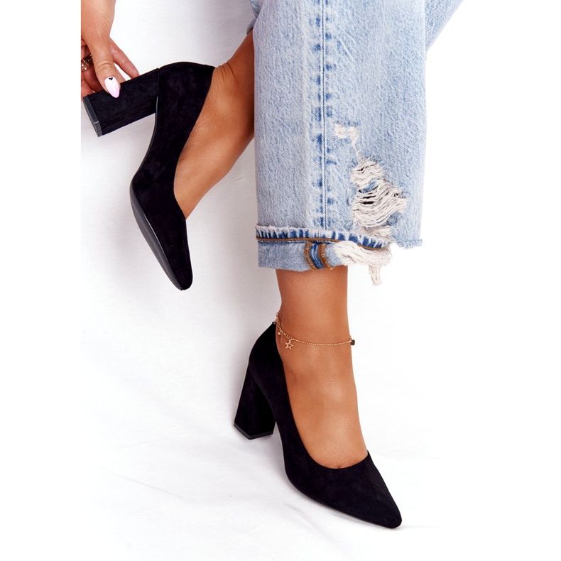 Zapatos De Salón De Ante En Una Barra Sergio Leone PB216 Negro 1