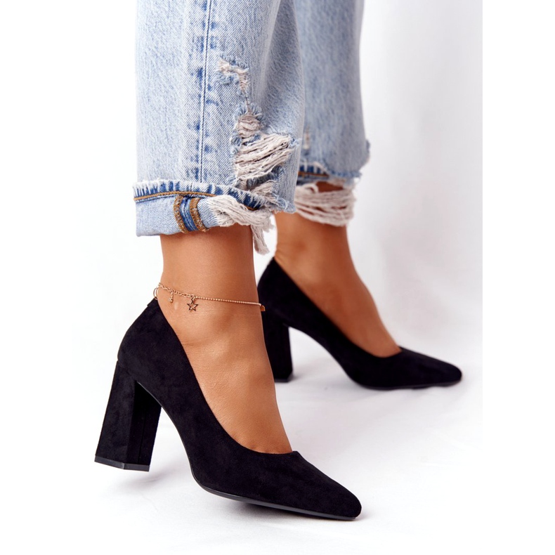 Zapatos De Salón De Ante En Una Barra Sergio Leone PB216 Negro 3