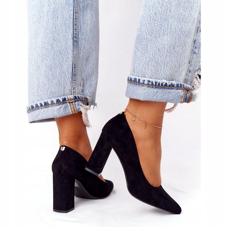 Zapatos De Salón De Ante En Una Barra Sergio Leone PB216 Negro 4