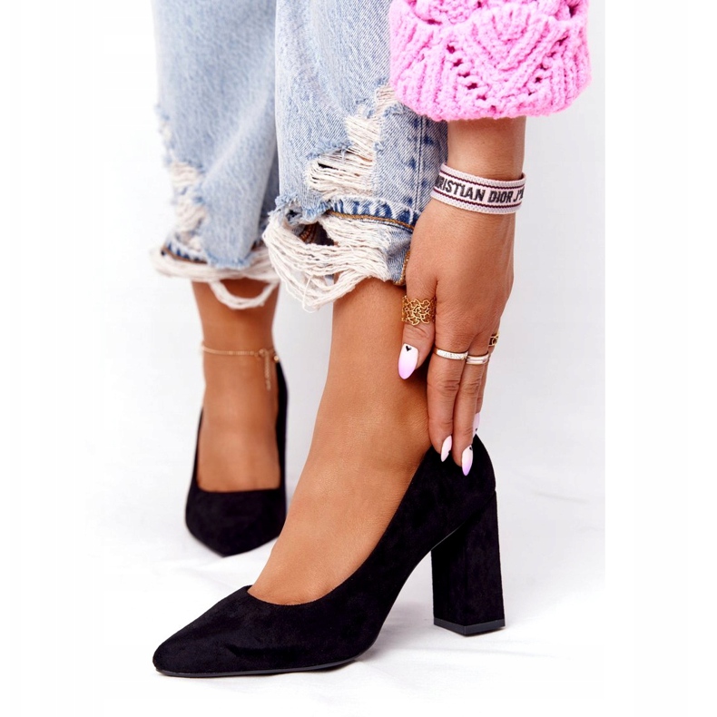 Zapatos De Salón De Ante En Una Barra Sergio Leone PB216 Negro 5